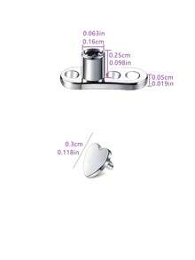 2pcs 14G Medical Steel CZ Zirconia Subdermal Anchor Piercing Jewelry With Top And Base, Punk Style Hypoallergenic Microdermal Piercing Gift For Women - Multicolor - View 9