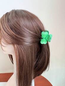 's Day Hair Clip, Green Shamrock Updo Claw Bun & Half-Up Styles, Festive Lucky Hair Accessory Party,, Fun Holiday Charm - 三葉草 - 查看 5