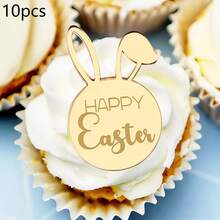 5pcs/10pcs/20pcs Bunny Easter Egg Happy Easter CupCake Topper Decor,For Easter Party DIY Cake Dessert Decoration Supplies - Multicolor - View 15