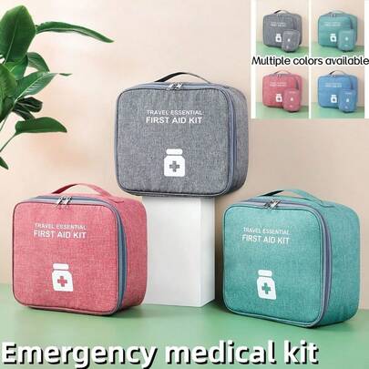 2件装/1件装便携式医疗包，旅行户外急救包，家用收纳急救盒，迷你便携式个人药袋，医疗应急药盒，大/小号可选，可重复使用药盒包