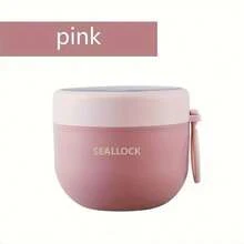 1个便携式燕麦片容器，带盖和勺子，可用作早餐杯、沙拉杯、奶昔杯、减肥杯、燕麦片盒午餐袋套装，可重复使用，也适用于水果、布丁、麦片、牛奶、汤等，非常适合家庭厨房、学校、办公室、旅行和户外野餐。 - 彩色 - 查看 13