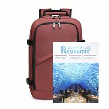 Waterproof 20L Carry-On Travel Backpack 40x20x25cm Lightweight Underseat Cabin Bag Large Capacity For Men And Women - 酒紅色 - 查看 4