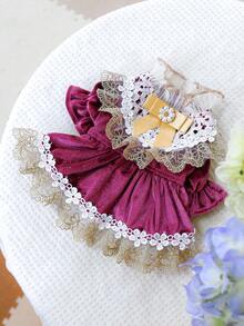 1件宠物服装，小型犬/猫服装，休闲时尚，可爱浪漫，婚纱和蓬蓬裙系列 - 彩色 - 查看 4