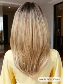 20-Inch Short Gradient Gold Curly Bob Wig, Cute Layered Bob Wig For Women, Mixed Gold Synthetic Natural Soft Curl Wig. - Multicolor - View 2