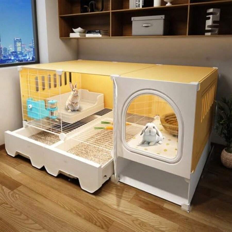 Jaula Grande para Cobayas con Bandeja íBle Diseño Fácil De Limpiar Ventilación r para Conejos Y es para Dueños De Mascotas PequeñAs - Un color - Ver 1