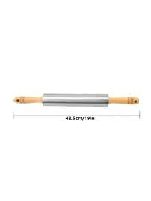 1pc Stainless Steel Rolling Pin, Dough Roller, Baking Tool For Home Kitchen - Multicolor - View 5