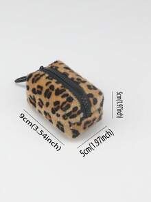 Plush Leopard Print Clutch Bag Portable Pouch For Storage Fashion Small Coin Purse Lipstick Case Key Holder For Women Money Wallet Mini Wallet Purse Wallet Small Wallet Coin Wallet Cute Stuff Mothers Day Gift Cruise Essential - Multicolor - View 5