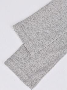 Y2K 弹力透视长袖圆领修身T恤 - 灰色 - 查看 9