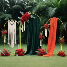 3Pack Metal Arch Backdrop Stand(7.2FT/6.6FT/6FT), Decorative Balloon Arch Stand, Easy Assembly Gold Wedding Arch, Stable Backdrop Arch Stand For Wedding Ceremony, Birthday Party, BabyShower - 金色 - 查看 7