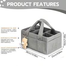 New Plush Baby Diaper Storage Bag, Large Capacity Diaper Changing Pad Organizer, Travel Mommy Bag - Multicolor - View 7