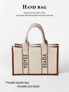 1pc Black & White Striped Minimalist Lightweight Foldable Open-Top Tote Bag, Fashionable For Outings, Commuting, Photography, Suitable For All Seasons - Multicolor - View 13