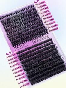 800/1600pcs 40D 60D 80D 100D / 30D 40D 50D 60D DIY Individual Lash Clusters Faux Mink Eyelashes Lash Extensions Kit Wispy Spikes Fox Eye Cat Eye Style For Makeup, Travel - 800 Cụm - Xem 10