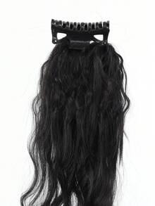 16英寸瀑布式直马尾假发，带夹子，半扎发，高冠，假马尾，与Hot Girl Girl Group假发辫子款式相同 - 彩色 - 查看 7