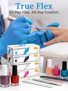 100pcs Disposable Mixed Nitrile & PVC Gloves, Rubber Synthetic Material, Household Cleaning Protection - Multicolor - View 2