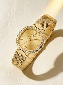 Guess 女士石英表，不锈钢表带，不锈钢表壳，石英机芯，适合日常佩戴及各种场合 GW0354L2 - 金色 - 查看 4