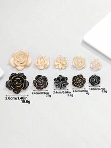 3pcs/Pack Multi-Size Luxury Rose Metal Buttons, Handmade Decorative Buttons For Sweater, Coat, Jacket, Shirt, Suit, Scarf, Jewelry DIY Accessories - A - View 3