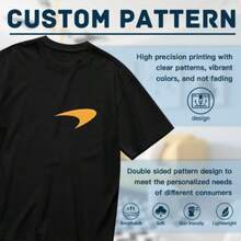 Sudadera de impresión de doble cara del piloto de carreras  para hombres y mujeres, tallas grandes, camisetas de algodón de manga corta, camiseta de hip hop - Negro - Ver 6
