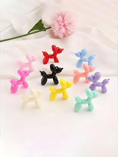 10/50/100 piezas Encantos de resina con forma de cachorro de unicolor transparente que brillan en la oscuridad en colores aleatorios, adecuados para pendientes, accesorios para el cabello, artículos de papelería, fundas de teléfono, llaveros, decoraciones de zapatos, suministros para hacer joyas DIY