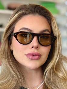 1 Pair Plastic Cat Eye Black Frame Fashion Glasses - Multicolor - View 2