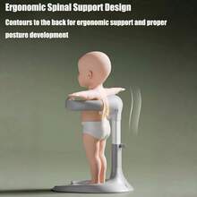 Baby Shower Stand With Anti-Slip Base & Anti-Pinch Silicone, Adjustable Foldable Baby Bath Support For Toddlers 6-36 Months, Portable Standing Helper With Shower Holder | Soporte Para Bañera De Bebé - 灰色 - 查看 4