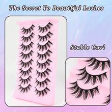 8 Pairs Soft Natural Long Lash Anime Style Reusable False Eyelashes, Suitable For Daily Makeup, Party, Cosplay - Spiky Manga Lashes - View 2