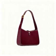 Fashionable Single Shoulder Bag Elegant Daily Commute Handheld Bag - 酒紅色 - 查看 2