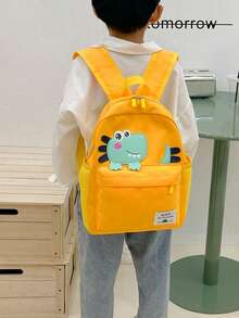 Cute Cartoon Dinosaur Backpack, Multi-Pocket Schoolbag For Teenagers - A - View 5