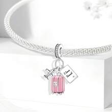 1 chiếc mặt dây chuyền hình túi du lịch dễ thương bằng bạc Sterling 925, thích hợp để trang trí vòng tay cho nữ hoặc làm đồ trang sức DIY. - Bộ 2 - Xem 5