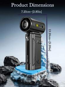 1PC Mecha - Style Violent Turbo Fan,100 - Speed Stepless Adjustment 80000 RPM Fan, Cool Mecha Design Portable Pocket Fan, Multifunctional Outdoor Fan For Camping Hiking, 2 Nozzles + Type - C Cable Included - Multicolor - View 3