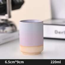 Macaron Ombre Ceramic Latte Cup - Soft Color Block Coffee Mug Suitable For Home And Office - Multicolor - View 9