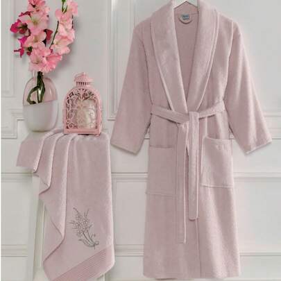 Bathrobe Women Fluffy, Bathrobe Men With Hood Terry Cloth Sauna Robe, Unisex, Sauna Robe Women With Long Belt S/M - L/XL