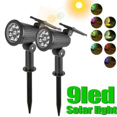 1pc 9 LED Solar Spot Light Outdoor Waterproof Spotlights Solar Garden Lights Landscape Lighting Decoration Pathway Lawn Lamp