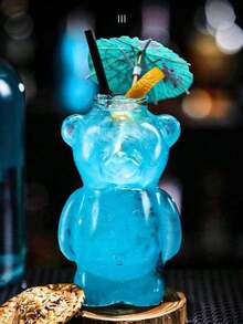 1pc Cartoon Bear Pattern Glass Coffee Cup, Cute & Fun Girl's Birthday Gift, Creative & Adorable, Cocktail Cup, Juice Drink Cup, New Year, Back To School, Valentine's Day - Multicolor - View 7