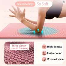 Yoga Mat Pilates Fitness Mat 8mm Thicknes Non Slip Yoga Cushion Travel Fitness Exercise Pad For Women Home Gym Floor Workou - Hồng - Xem 5