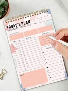 Trees 52-Sheet To Do Lists Notepads, A5 Simple Daily Planner Notebook Journal With Daily Goals, Time Slots & Notes, Office Supplies, Back To School - Multicolor - View 3