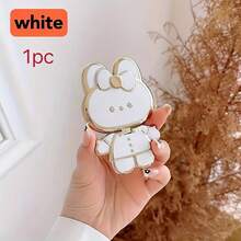 1pc New Rabbit Shaped Phone Holder With Makeup Mirror, Compatible With IPhone, And Other Smartphones, Hollow Design Can Be Used As Desktop Stand - Multicolor - View 10
