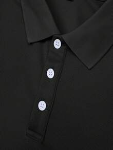 Bộ 2 món áo polo nam cỡ lớn kiểu dáng thường ngày có cổ và quần short dây rút, họa tiết ngựa hiệp sĩ tinh tế, thích hợp mặc hàng ngày vào mùa hè, trang phục thể thao thoải mái và thoáng khí. - màu đen - Xem 9