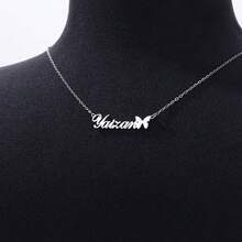 Custom Butterfly Name Necklaces For Women Stainless Steel Customized Necklace Pendant Female Personalized Neck Chain Jewelry Girlfriend Birthday Valentine's Day Gift - Multicolor - View 7