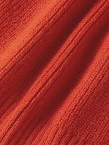 Women's Cropped Sweater Cardigan Long Sleeve Open Front Buckle Closure Knitwears - Red - View 7