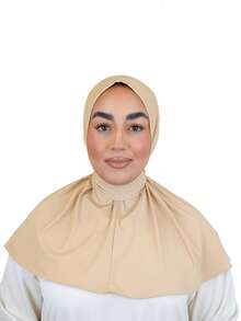 1顶时尚休闲优雅速戴头巾帽，经典简约风格，柔软透气的莫代尔面料，适合日常生活、节日、祈祷等场合。 - 多色 - 查看 8