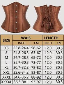 1pc Women's Solid Color Waist Trainer, Adjustable Drawstring Corset Belt, Fashion Versatile - Brown - View 5