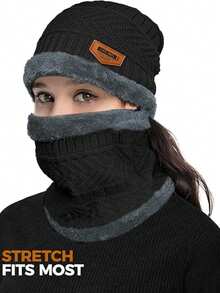 Beanie Hats For Men Women Neck Warmer Cold Weather GearMen Gift Set For Winter Hat Neck Scarf Guys Face Mask SnowSuits - Multicolor - View 2
