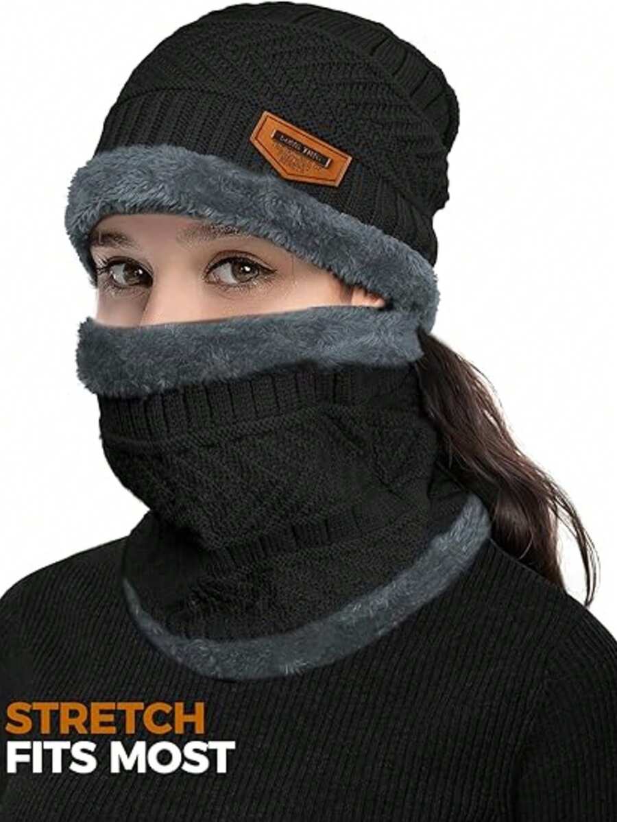 Beanie Hats For Men Women Neck Warmer Cold Weather GearMen Gift Set For Winter Hat Neck Scarf Guys Face Mask SnowSuits