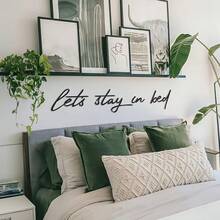 Let's Stay In Bed' Metal Wall Art Decor - Black - View 6