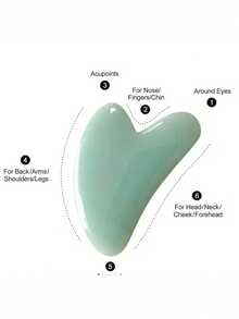 1件/3件装刮痧面部按摩工具 - 抗过敏，适用于面部、颈部、背部和四肢，可用于塑造下颌线、减少皱纹 - 绿色面部护理工具，心形面部和身体按摩器及刮痧板 - 綠色 - 查看 11