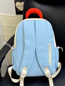 New Fashionable Backpack, Stylish Minimalist Aesthetic Korean/Japanese Inspired Casual Daypack - Blue - View 3