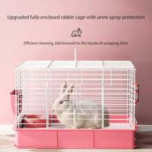 GODARM Jaula Conejo con Chasis ElevadoVilla De Malla Metálica para Jaula De Cobayas con Dispensador De Agua De 250ml comedero Redondo Jaula Especial para Cobayas Y Conejos Color : Pink - Rosa - Ver 3