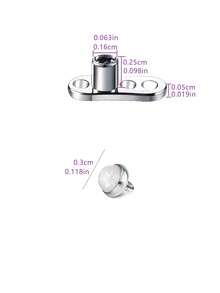 2pcs 14G Medical Steel CZ Zirconia Subdermal Anchor Piercing Jewelry With Top And Base, Punk Style Hypoallergenic Microdermal Piercing Gift For Women - Multicolor - View 8