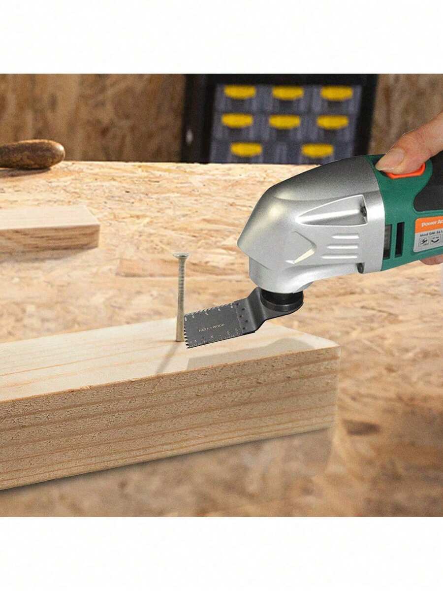 100PCS Oscillating Saw Blades, Quick Release Multitool Blades Kit, HCS Tool Blades For Wood Plastic Metal Nails Bolts, Compatible With Dewalt Fein Worx Bosch Makita Milwaukee - 黑色 - 查看 1