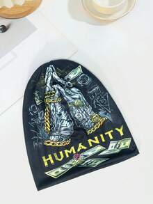 Y2K 2026 New Full Print Beanie Hat, Fashionable Streetwear Cycling Choice, Made Of Polyester, Suitable For All Seasons - A - View 5